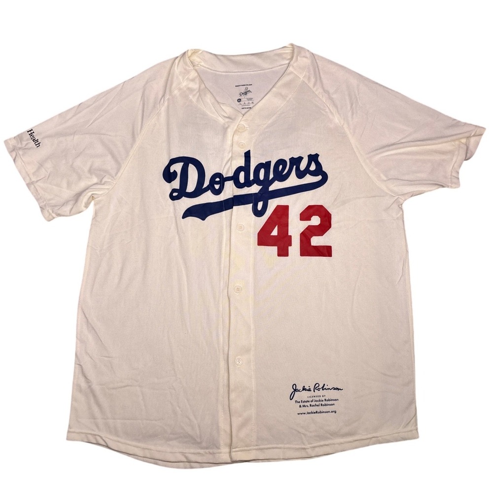 Dodgers Jackie Robinson Jersey Mens XL Cream #42 Lmted Edition Stadium Exclusive